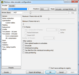 ffdshow codec settings